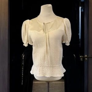 S’EDGE Crinkle Cotton Satin Top Size XS